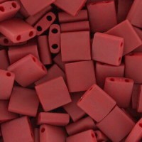 Miyuki tila 5x5mm kralen - Matted metallic brick red TL-2040